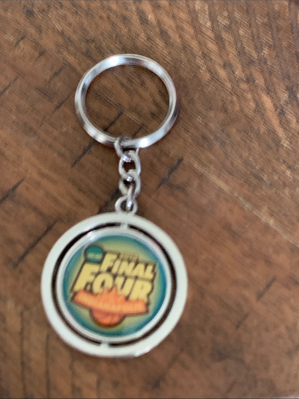 Final Four Silver Keychain with Blue and Orange Emblem